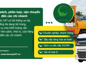 Bốc xếp sách, phân loại, vận chuyển đến các chi nhánh